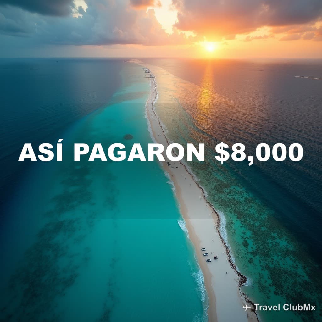 Destino de playa al atardecer